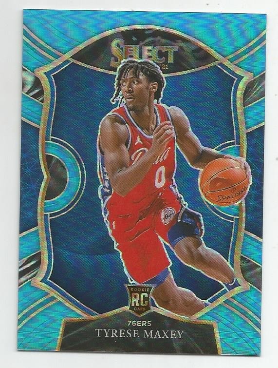 2020-21 SELECT TYRESE MAXEY CONCOURSE RC LIGHT BLUE PRIZM #296/299 philadelphia