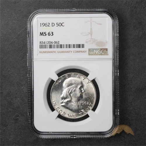 1962-D Franklin Silver Half Dollar 50c - NGC MS63 - Denver