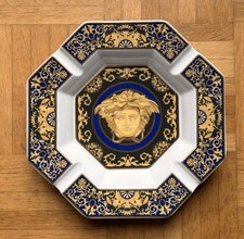 Rosenthal Versace Medusa Aschenbecher Blau 13 CM