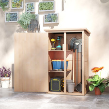 Image of Garden Shed Wooden Garden Tool Storage Shed W/ 2 Shelves 75 X 56 X115Cm