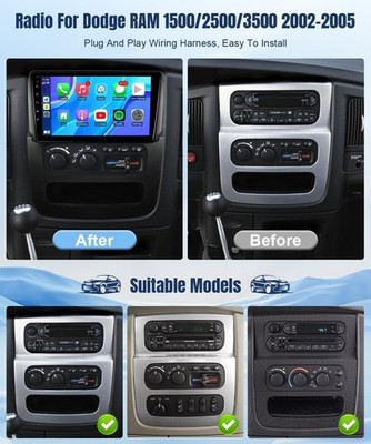 Car Radio Stereo Carplay For 2002-2005 Dodge Ram 4+64G 9in FM RDS
