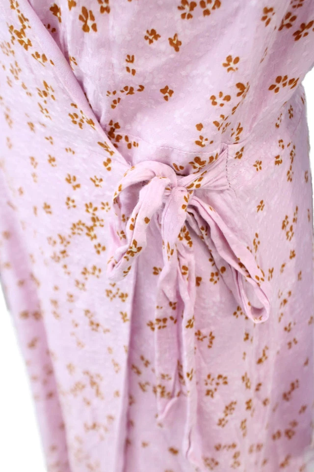 Joie Womens Sleeveless V-Neck Floral Print Wrap Dress Light Pink Size L - Image 3 of 4