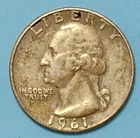 1961 D Washington Silver Quarter.