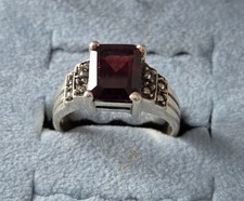 Vintage Sterling Silver Ruby Ring Size 5 Jewelry