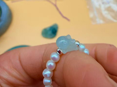 Burma Jadeit Ring Eishase Typ A verstellbar burmesische Jade 翡翠缅料冰兔