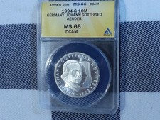 SL-12: GERMAN Federal Republic, 10 Mark, silver, 1994 G ANACS MS66 DCAM