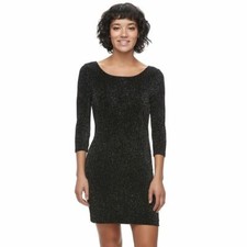 Juniors' Three Pink Hearts Glitter Bodycon Dress Colors/Sizes 70% OFF MSRP $48 P