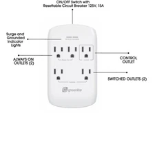 Free Shipping! Smart Energy Saving Surge Arresting Wall Mount Power Strip