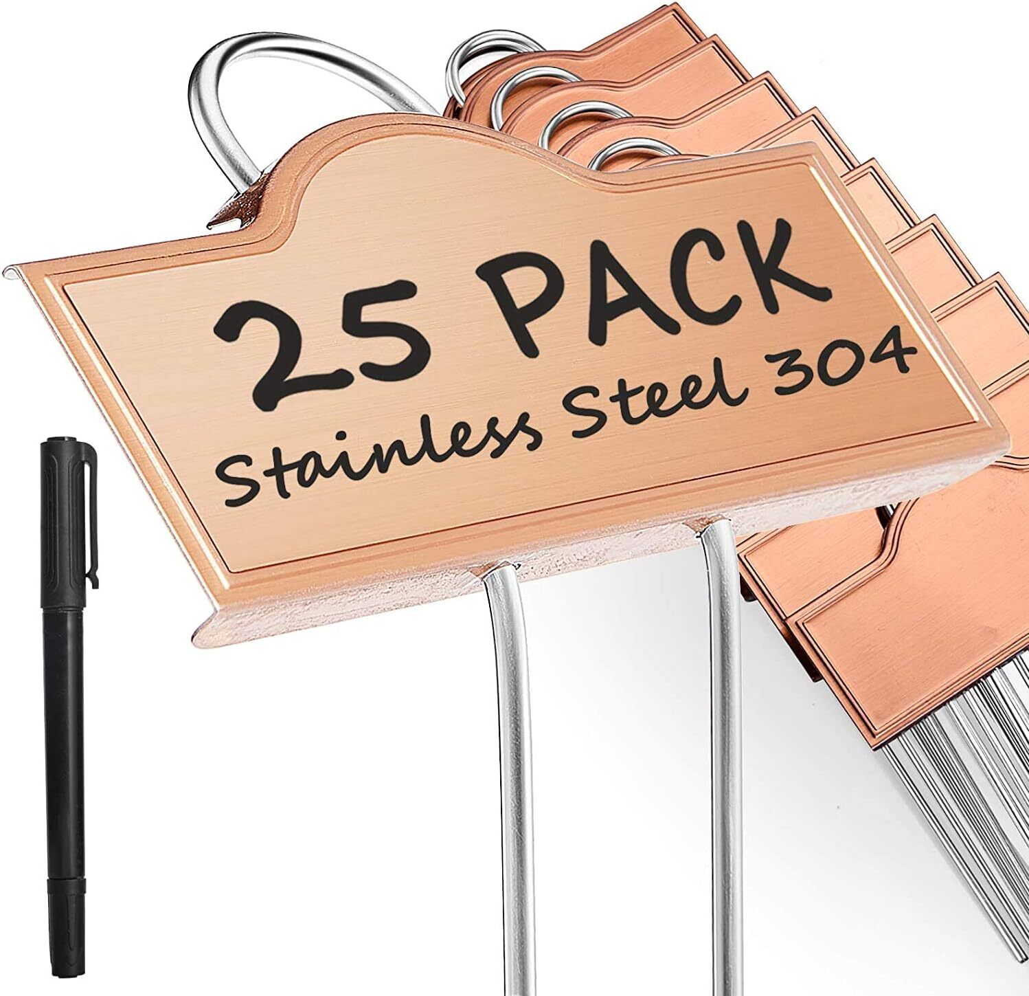 25*Metal Plant Labels Weatherproof Stainless Steel 304Garden Markers For Outdoor