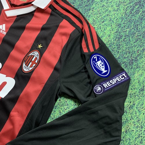 Ronaldinho AC Milan 2009/2010 Long Sleeve Jersey - Retro Jersey - Mens Sizes-NWT - Picture 12 of 15