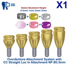 1x Prosthetic KIt Conical Straight Loc In Attachment NP Abutment 4 Caps Housing