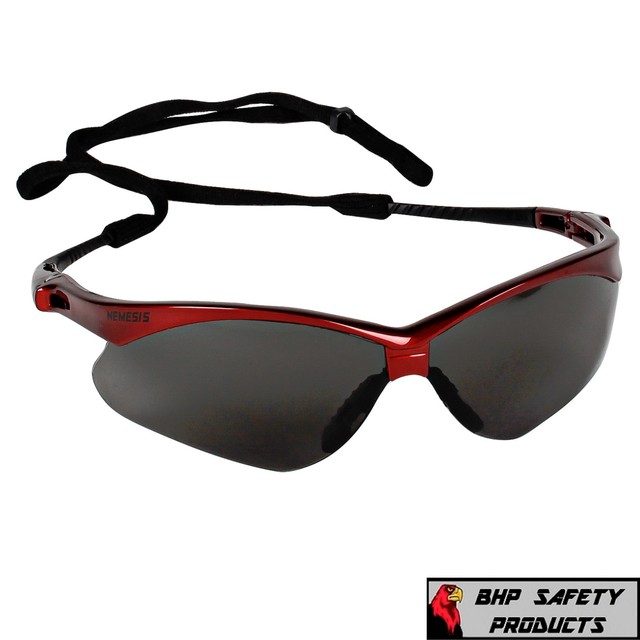 3 PAIR NEMESIS SAFETY GLASSES BLACK FRAME SMOKE ANTIFOG LENS 99 UV W