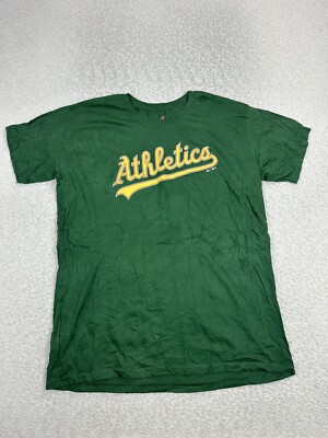 Majestic Oakland Athletics Men's T Shirt Size XL Green MLB Logo