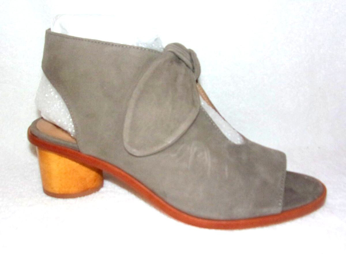 New Bernardo Luna Dusk Suede Knot Block Heel Sandals M