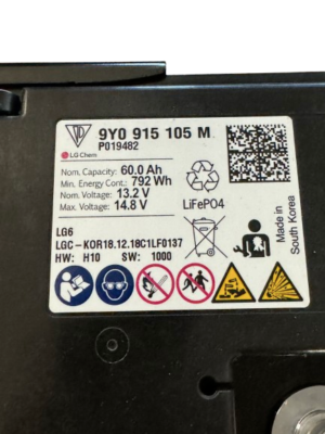 Lamborghini Porsche Audi Lithium Ion Battery 9Y0915105Q | LG