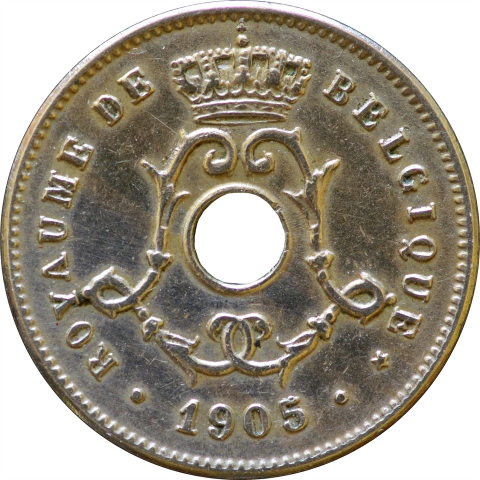 Belgian Coin 5 Centimes - Léopold II Belgique | Olive | Star | 1904 - 1907 - Image 4 of 4