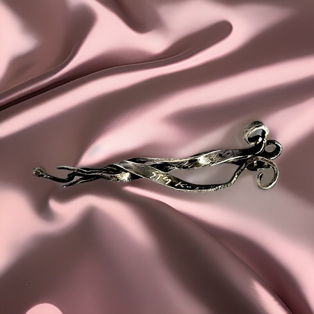 HAND WROUGHT STERLING SILVER MODERNIST PENDANT BY… - image 9