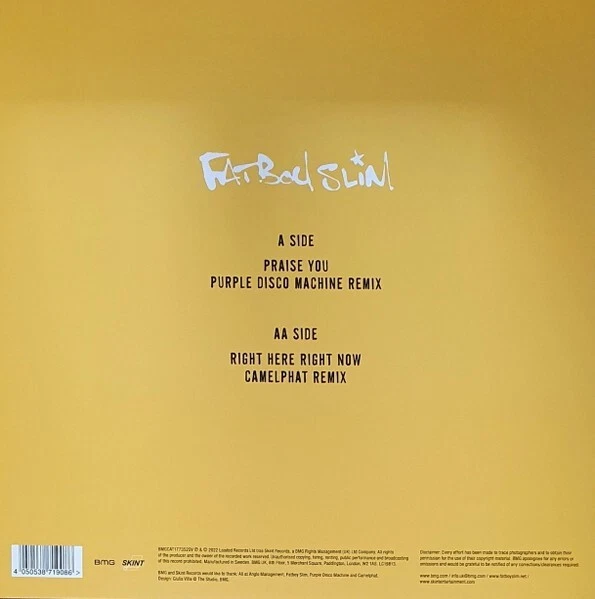 Fatboy Slim Praise You Right Here Right Now New & Sealed Vinyl - Image 2 of 4