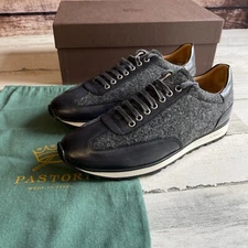 Di Bianco Wool Leather Runners Sneakers Size 8.5