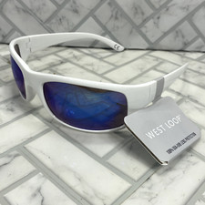 NWT West Loop Sunglasses 58643FWM WHT FWG White Framed Mirrored 100 UVA-UVB