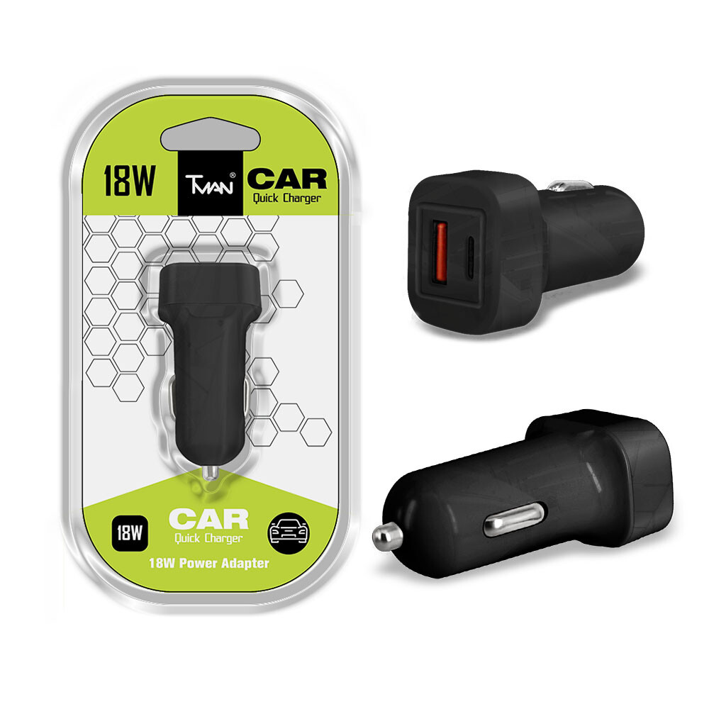 18W Fast Car Charger USB-A C Ports for Apple iPhone 12 Pro Max