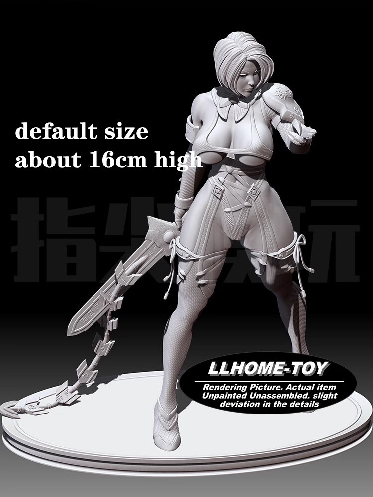 Game HOT beauty hot Girl hold a whip stand Resin 3D Print GK Kit Figure DIY