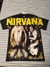 Vintage Nirvana All Over Single Stitch Tee On Giant Tag (Made In USA) VERY RARE