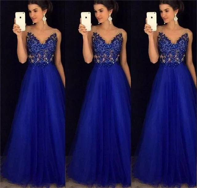 Vestido de cóctel largo de fiesta de noche de dama de honor de boda mujer | eBay