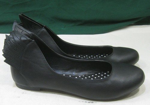 NEW Black Flat Round Toe back wing Sexy 