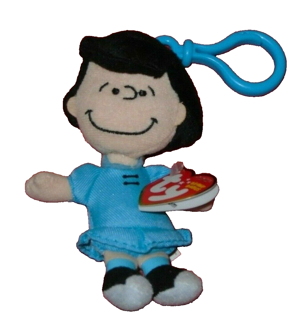 Ty Beanie Baby Key Clip - LUCY (Peanuts - 4.5 Inch) NEW MWMTs