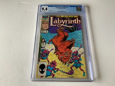 LABYRINTH THE MOVIE 2 CGC 9.4 WHITE PAGES DAVID BOWIE MARVEL COMIC 1986