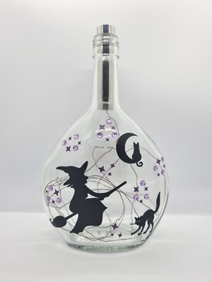 Hexe Thema Glasflasche Nachtlicht Lampe
