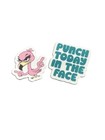 Funny Sarcastic Punch Today in The Face Flamingo Bird Sticker Set Water Resist