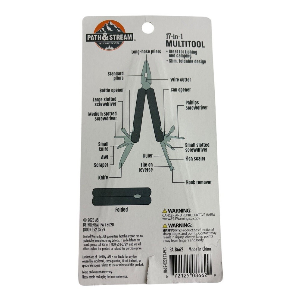 17-in-1 Multi-Tool Plier for Fishing Camping Foldable Compact