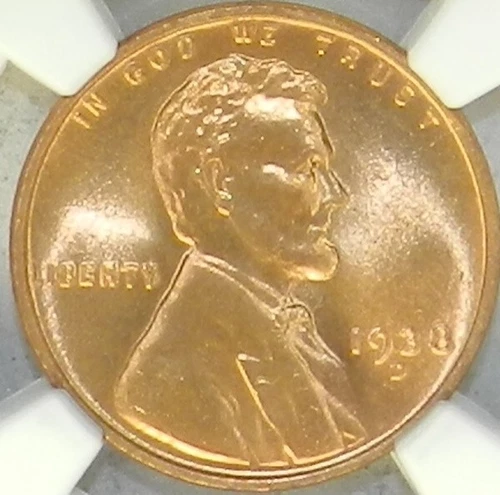 1938 D Lincoln Wheat Cent MS 67 RD - NGC Red Wheat Penny [784]