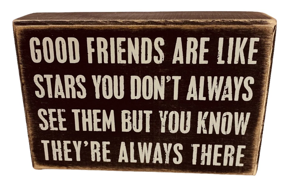 Rustic Wood Sign Good Friends Are Like Stars Primitive By Kathy Home Décor - Image 3 of 4