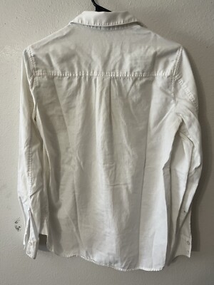 BCBG Maxazria Button Up Shirt Women's White Long Sleeve Top