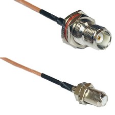 RG316 TNC FEMALE BULKHEAD to F FEMALE RF Cable Rapid-SHIP LOT