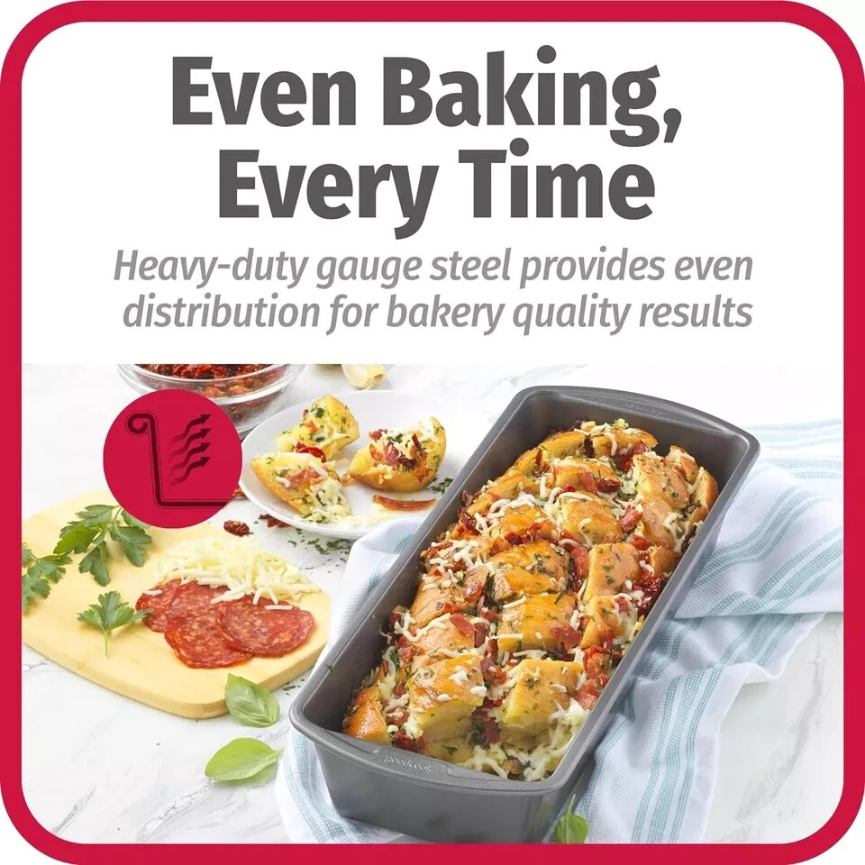 Good Cook Set of 2 Extra Large 13'' X 5'' Nonstick Steel Bread Loaf Pan