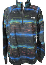 Fila Sport Running Jacket Women's Size XL 1/4 Zip Lined Thumbholes Thick Fitted