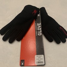 Spyder Men's Touchscreen Black Gloves Knit Stretch Fleece Cold Winter Gloves New
