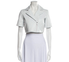 Lamarque Lamb Leather Bolero Size: Xs Women's White Leather Jacket Brand New