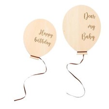 Baby Monthly Milestone Balloon Wood Balloon Mileage Piece for Boys Toddlers