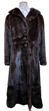 Superb Vintage Blackglama M+michaels Real Lake Mink Coat Natural Dark Size M 