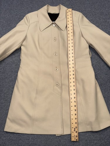Vintage London Fog Maincoats Coat Jacket Womens 14 Reg Beige Insert Trench Retro - Picture 8 of 16