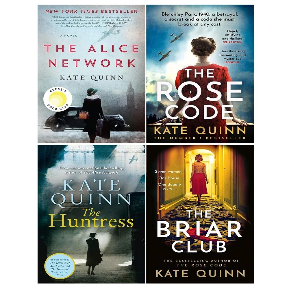 Kate Quinn Collection 4 Books Set Huntress, Alice Network,Rose Code,Briar Club