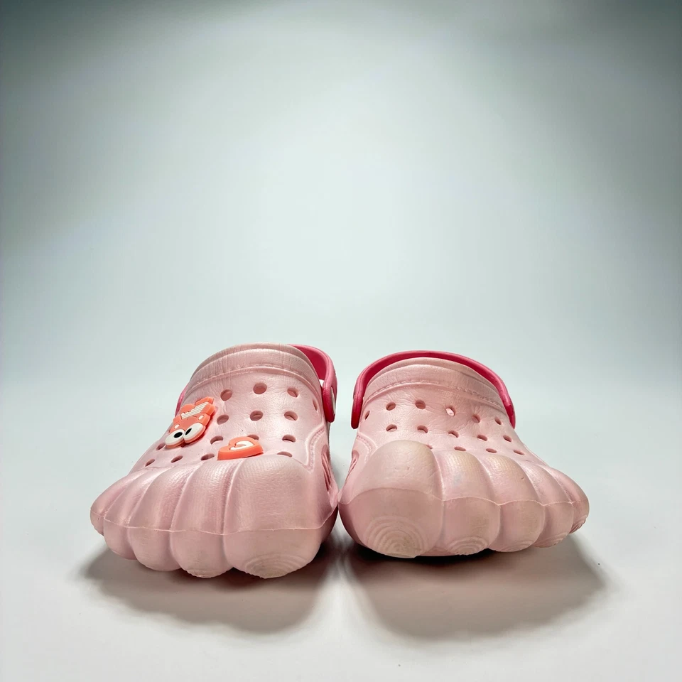 Lindos zuecos transpirables sin cordones rosa para niños sandalias dijes niña talla 29 11,5 Foto 3 de 4