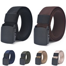 Men Women Waist Belt Plastic Steel Buckle Military Army Canvas Belt Unisex Belt