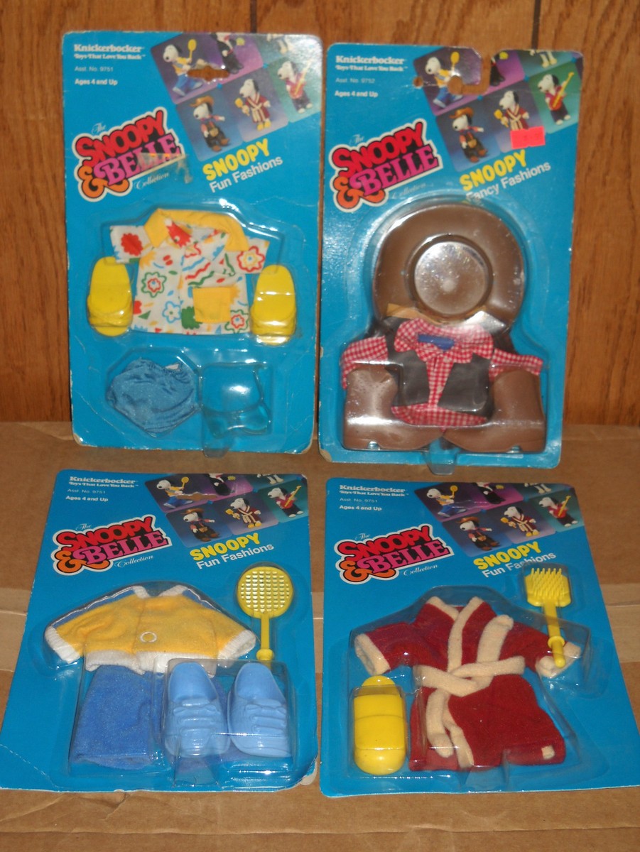 6528 NIB Vintage Knickerbocker Snoopy & Belle Dolls, Fashions