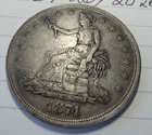 1874 Silver Trade Dollar. Very Fine +/XF